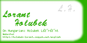 lorant holubek business card